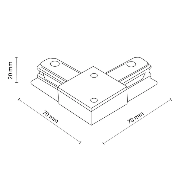 Złącze kątowe do szynoprzewodu 1-fazowego Tracer 4069 TK Lighting metalowe białe