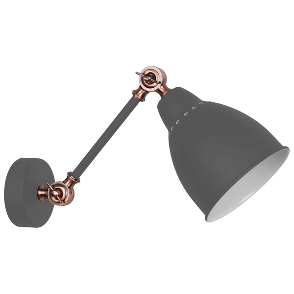 Kinkiet LAMPA ścienna SONNY MB-HN5010-1-B Italux metalowa OPRAWA regulowana na wysięgniku reflektorek loft grafitowy
