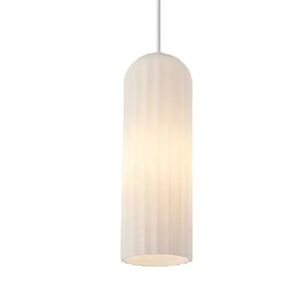 Szklana lampa wisząca MIELLA 2412523001 tuba nad stół biała