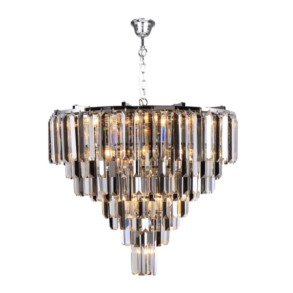 Lampa wisząca glamour Versailles 17701/20 kryształowa przydymiona chrom