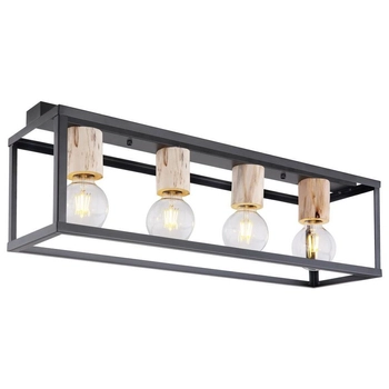 Lampa sufitowa RETRO 34-00798 industrialny plafon czarny metalowy