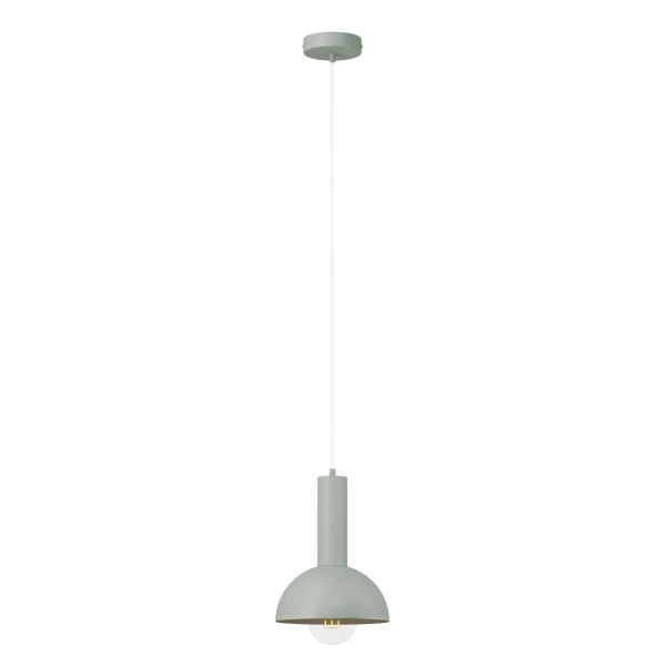 Szałwiowa lampa wisząca VITRUM 1xE27 do sypialni kopuła 41555