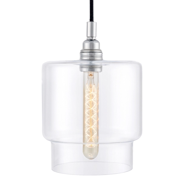 LAMPA wisząca LONGIS IV 10552109 Kaspa szklana OPRAWA zwis przezroczysty czarny