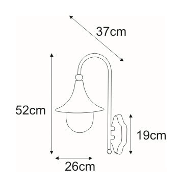 Kinkiet Boston K-8125 CZARNY/ZŁOTY do ogrodu czarny złoty