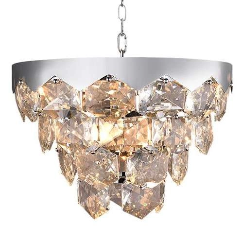 Pałacowa LAMPA wisząca GRACE ML5993 Milagro kryształowa OPRAWA okrągły ZWIS na łańcuchu chrom