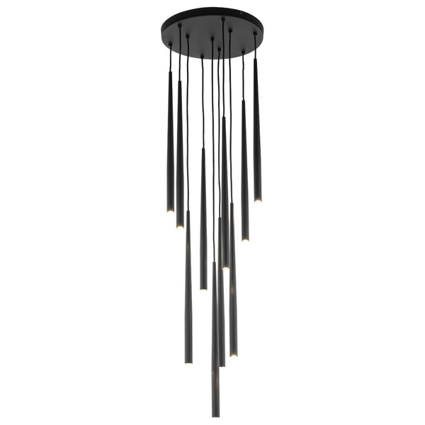 Lampa zwisająca do salonu Piano 10114 kaskadowa tubki czarna