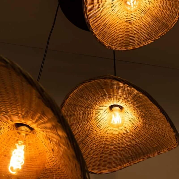 Wisząca lampa Boho ABR-LWS-BH40-3XE27 Abruzzo kapelusze japandi beżowa