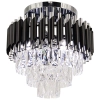 Kryształowa sufitowa lampa Toledo 6260/4B 8C BL do salonu czarny chrom