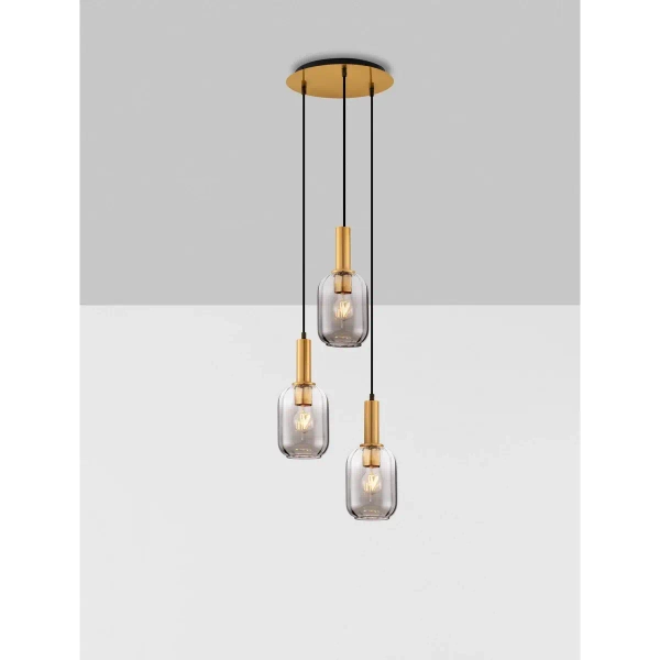 Potrójna lampa wisząca QUERISA LE45216 do jadalni złota