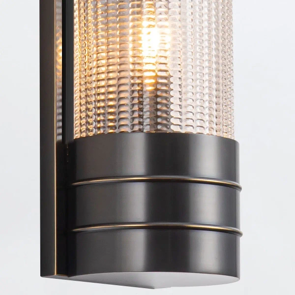 Podłużny kinkiet ścienny Willard QN-WILLARD-2WB-UBZ-PG tuba szklany czarny