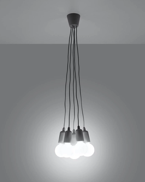 LAMPA wisząca SL.0577 pająk OPRAWKA industrialny ZWIS szary