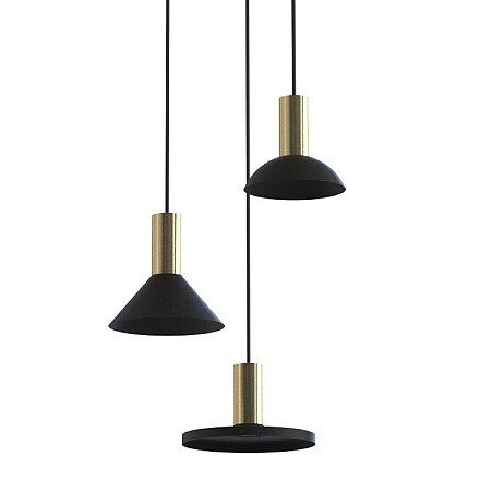 Czarna lampa wisząca Hermanos 8030 zwis 3-płomienny do kuchni