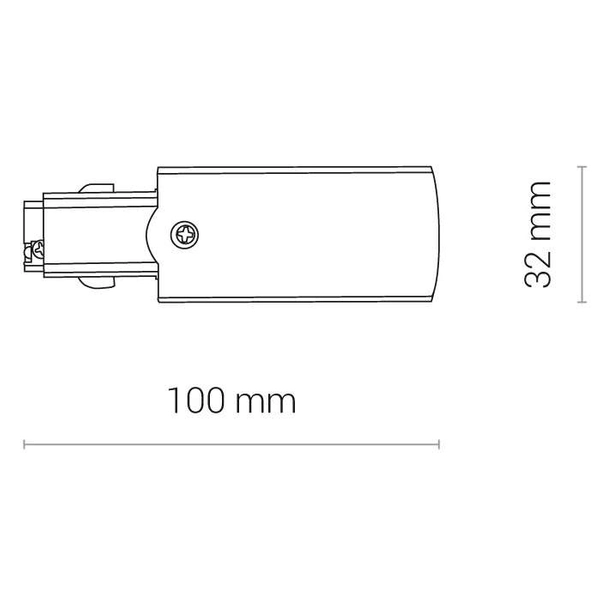 Zasilanie końcowe szynoprzewodu CTLS POWER END CAP 8713 Nowodvorski uziemienie prawe do 3-fazowej szyny natynkowej czarne