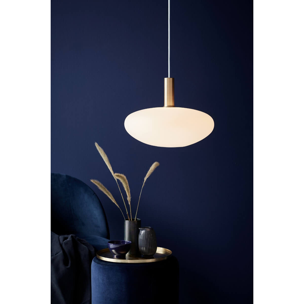 Szklana lampa wisząca do jadalni Alton 48973001 biały złoty