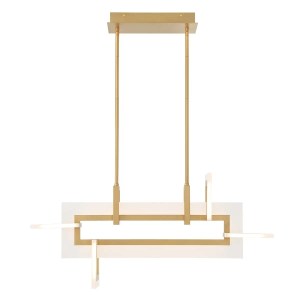 Lampa wisząca prostokątna Inizio QN-INIZIO-LP-S-BG LED 46W 3000K złoty