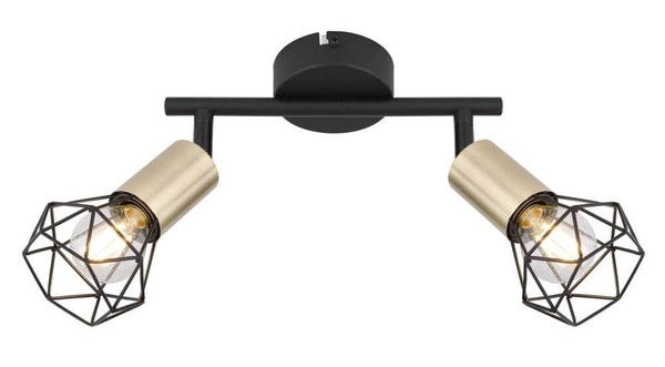 Sufitowa lampa Xara 54802S-2AB z regulacją czarna mosiądz