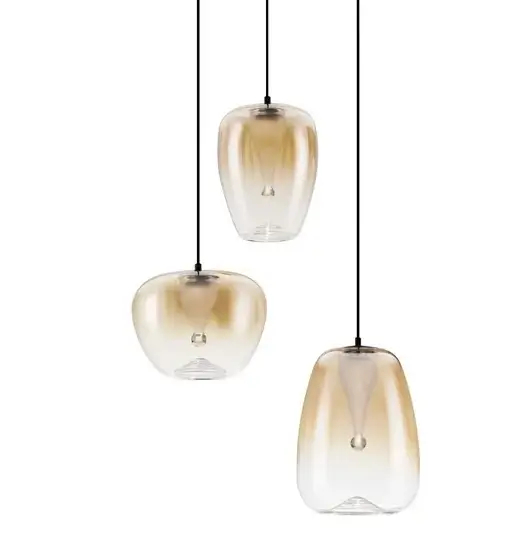 Potrójna wisząca lampa do salonu JAREVIA LE45126 LED 10W 3000K złota