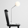 Lampa biurkowa skandynawska PURE 1064B Aldex szklana kula biała