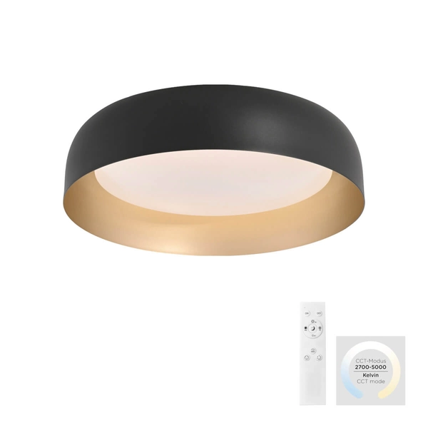 Nasufitowa lampa Osko 14215-18 LED 27,5W 2700-5000K okrągła czarna