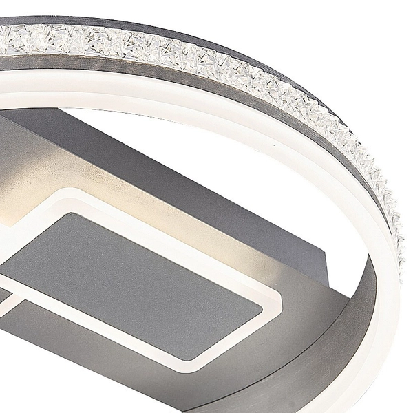 Glamour lampa sufitowa Roxana 6830 50W 4000K srebrny plafon nad łóżko