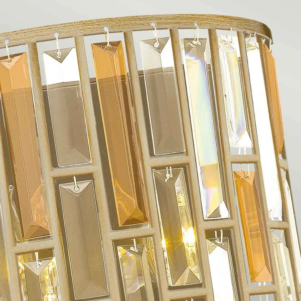 Glamour LAMPA ścienna GEMMA HK-GEMMA2-A-SL Elstead HINKLEY kinkiet OPRAWA metalowa kryształy bursztynowe przezroczyste