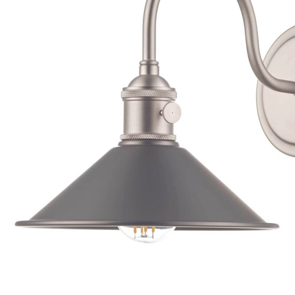 Lampa przyścienna do salonu Hadano HAD0761-02 Dar Lighting chrom szara