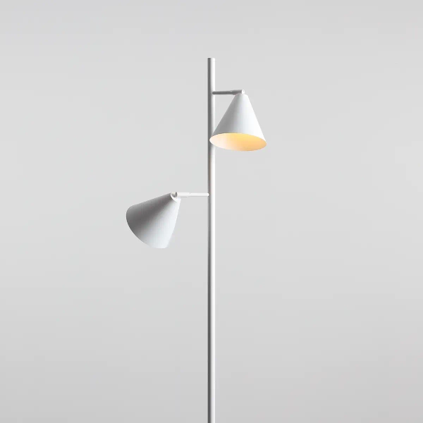 Podłogowa lampa do salonu FORM 1108A_2 metalowa biała