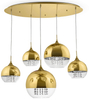 Lampa wisząca Fermi P140-PL-170-5-G kryształki kaskada złota