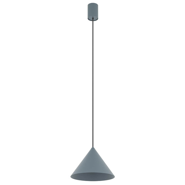 Metalowa lampa stożkowa ZENITH 11491 zwis szary błękit