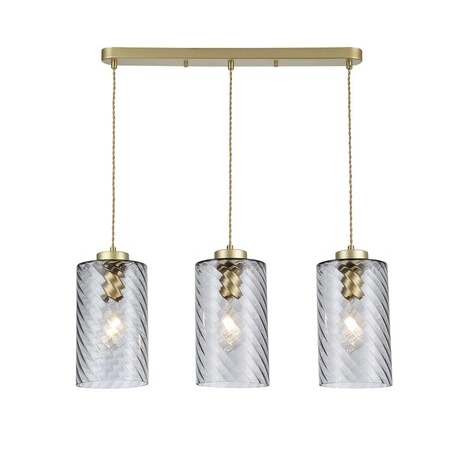 LAMPA wisząca SHEILA 5229 Rabalux szklana OPRAWA tuby ZWIS na listwie przydymiona złota