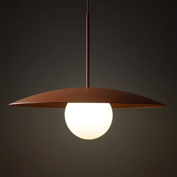 Nowoczesna wisząca lampa Slate 10911 mleczna kula ceglany