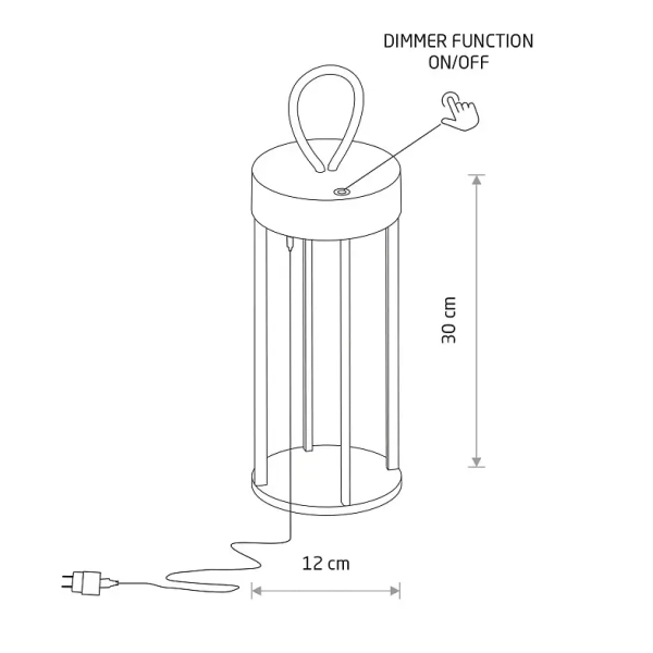 Bezprzewodowa lampa NALA LED 11536 LED 4W 2700K IP54 czarna