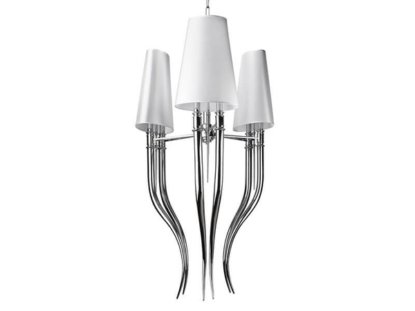 Nowoczesna lampa wisząca Diablo nad stół biała chrom