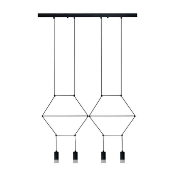 Wisząca lampa na listwie Linea XT068-4P Step nad wyspę czarna