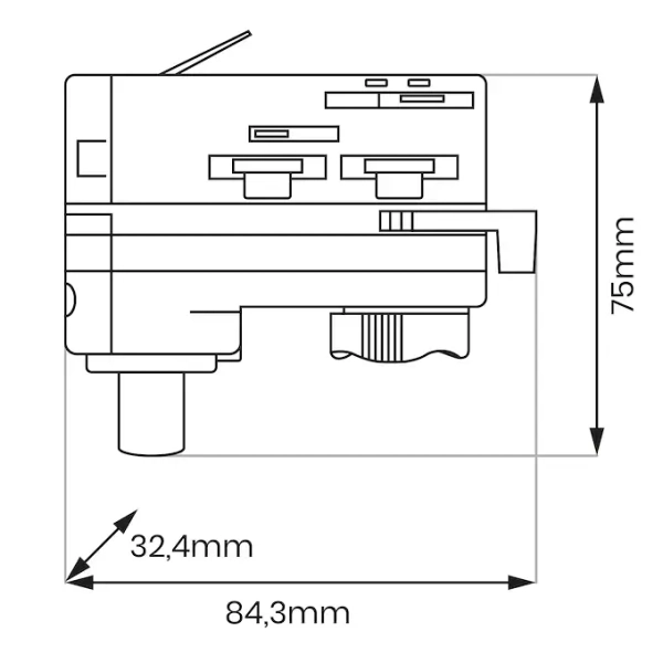 Adapter do szyny trójfazowej Track ML2144 do lamp wiszących czarny