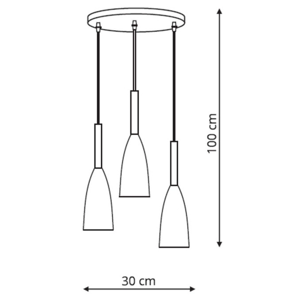 LAMPA wisząca SOLIN LP-181/3P GD Light Prestige metalowa OPRAWA zwis hygge kaskada złota czarna