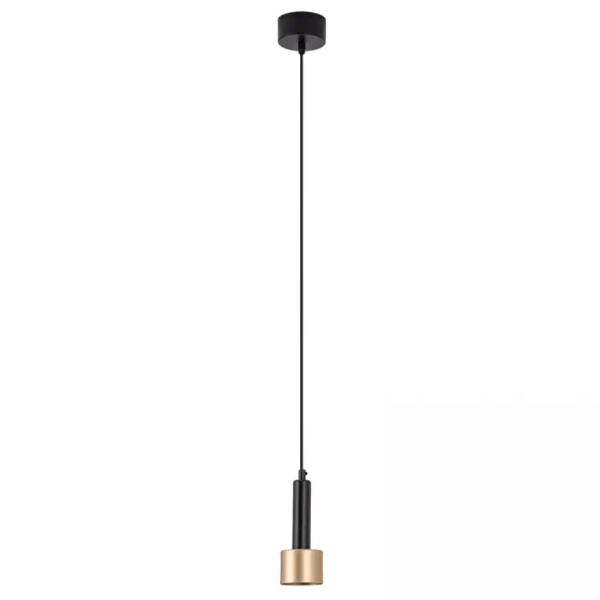 Metalowa wisząca lampa 22181 LED 7W 3000K tuba zwis czarny złoty