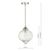 Szklana wisząca lampa Mya MYA0138 do salonu nad stół nikiel
