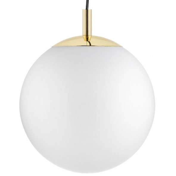 Wisząca LAMPA skandynawska ALUR 10727105 Kaspa kulista OPRAWA szklany ZWIS kula ball hygge złota biała