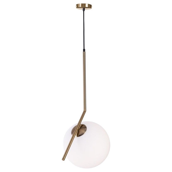 Wisząca lampa kula Solaris ST-9228-S Step art deco biała mosiądz