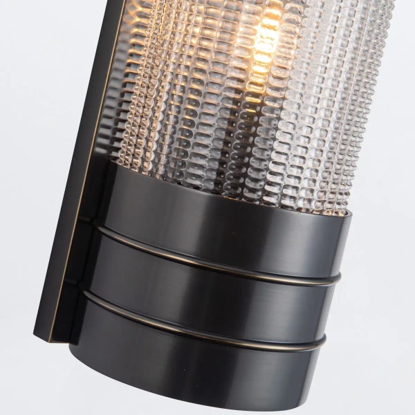 Podłużny kinkiet ścienny Willard QN-WILLARD-2WB-UBZ-PG tuba szklany czarny