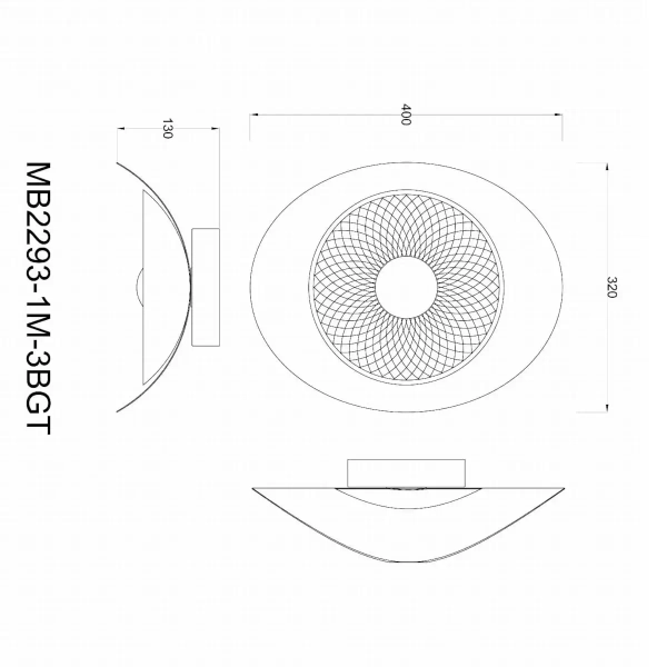 Szklany kinkiet naścienny Diop MB2293-1M-3BGT LED 8W 3000K złoty