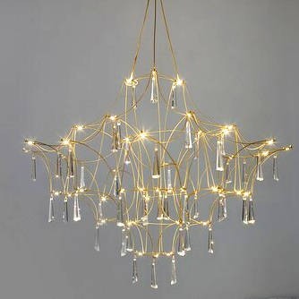 Wisząca LAMPA designerska SALAMANCA LE41324 Luces Exclusivas kryształowy żyrandol LED 20W 3000K do salonu złoty