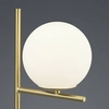Stojąca LAMPA stołowa NYXIS DL108502000 Trio modernistyczna LAMPKA szklana kula mosiądz biała