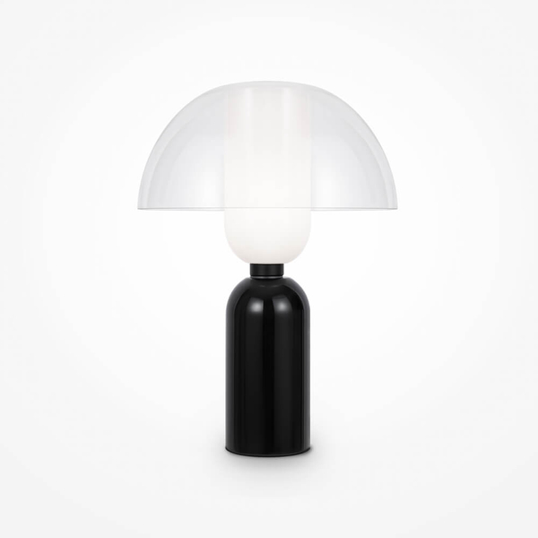 Lampa stołowa do sypialni Memory MOD177TL-01B grzybek czarna przezroczysta