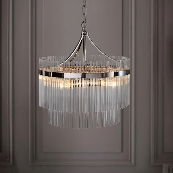 Wisząca lampa szklana Marietta 104112 na łańcuchu szklana chrom