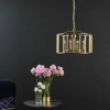Lampa wisząca na łańcuchu Mya MYK0463 do salonu szczotkowany brąz