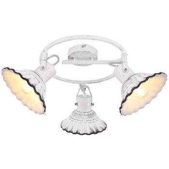 Prowansalska LAMPA sufitowa JOWITA 54050-3 Globo reflektorowa OPRAWA shabby biała czarna