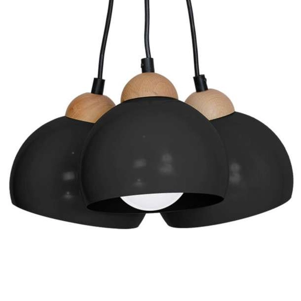 Skandynawska LAMPA wisząca DAMA MLP6580 Milagro kopuły OPRAWA zwis hygge czarny drewno