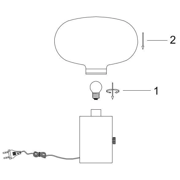 Stojąca LAMPKA nocna CHARLIZE 03520/01/65 Lucide stołowa LAMPA marmurowa czarna przydymiona